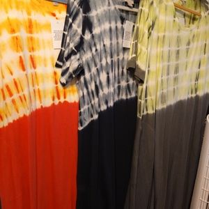 Set of three Lori Goldstein tie-dye Maxi dressers